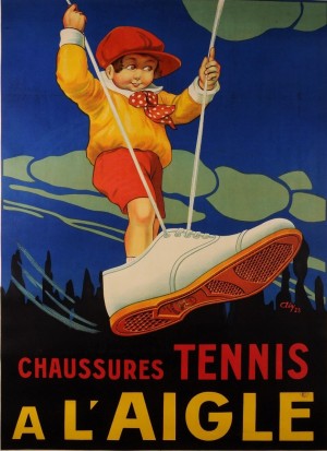 Original Vintage French Poster for Tennis Shoes